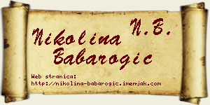 Nikolina Babarogić vizit kartica